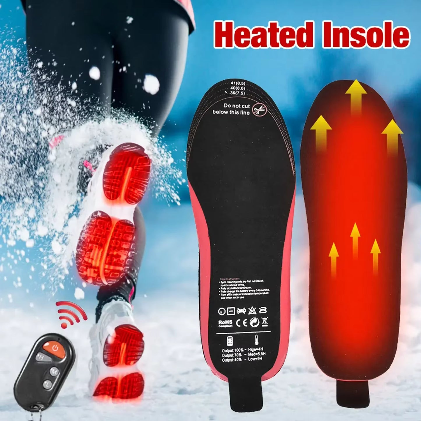Semelles chauffantes rechargeables pour hiver – Chauffe-pieds télécommandé – Semelles chauffantes chaussures