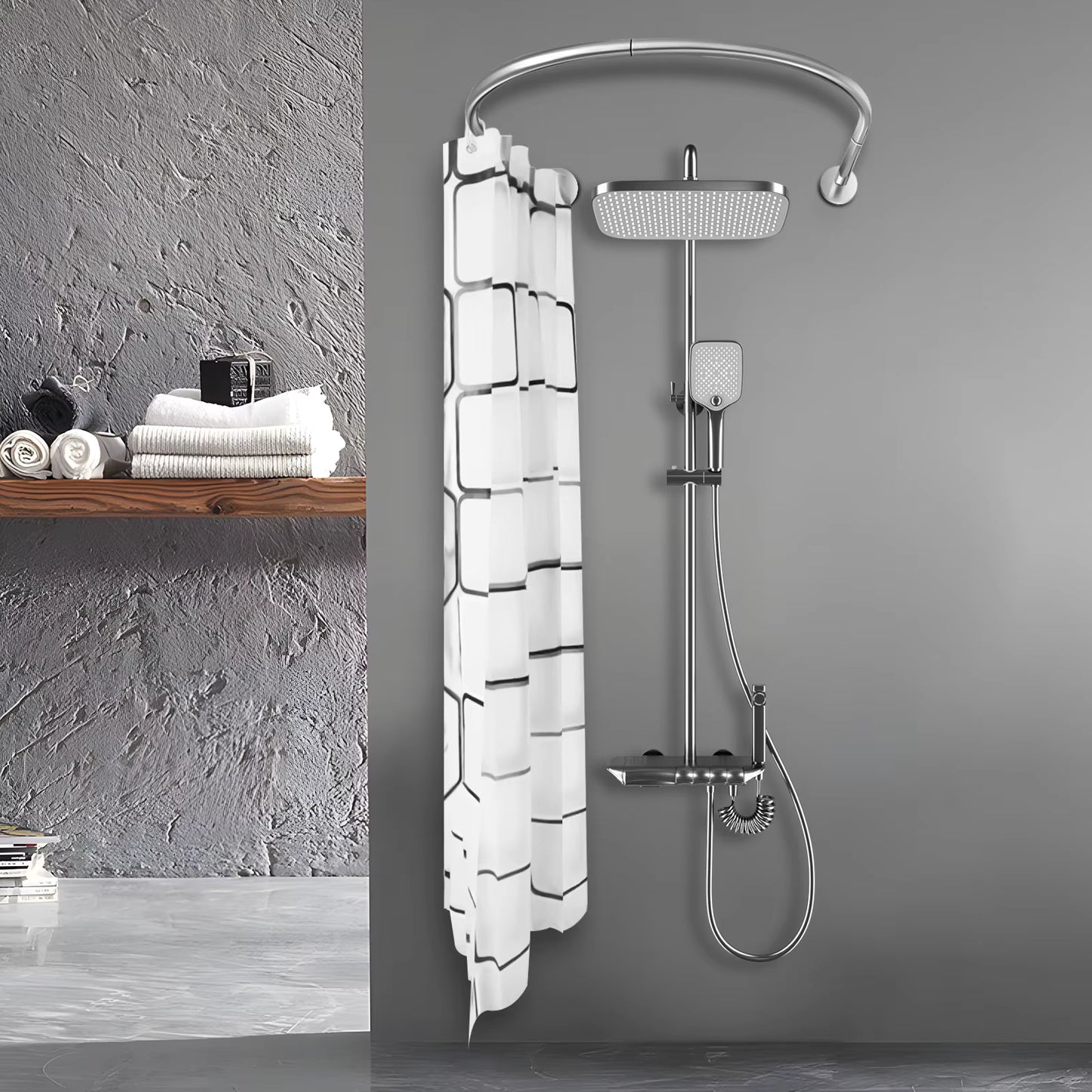 Tringle de douche extensible 0,9-1,3 m en inox