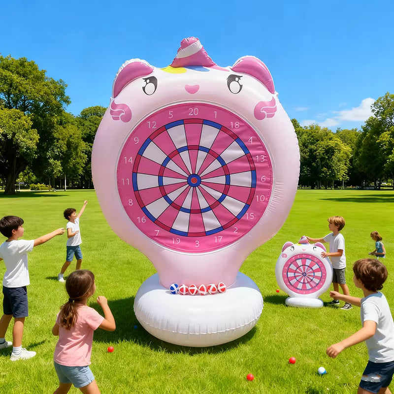 Jeu de Fléchettes Gonflable Géant pour Piscine et Jardin – Cible XXL avec Balles – Jeu d'Eau Extérieur pour Enfants et Famille – Aire de Jeux Gonflable Été