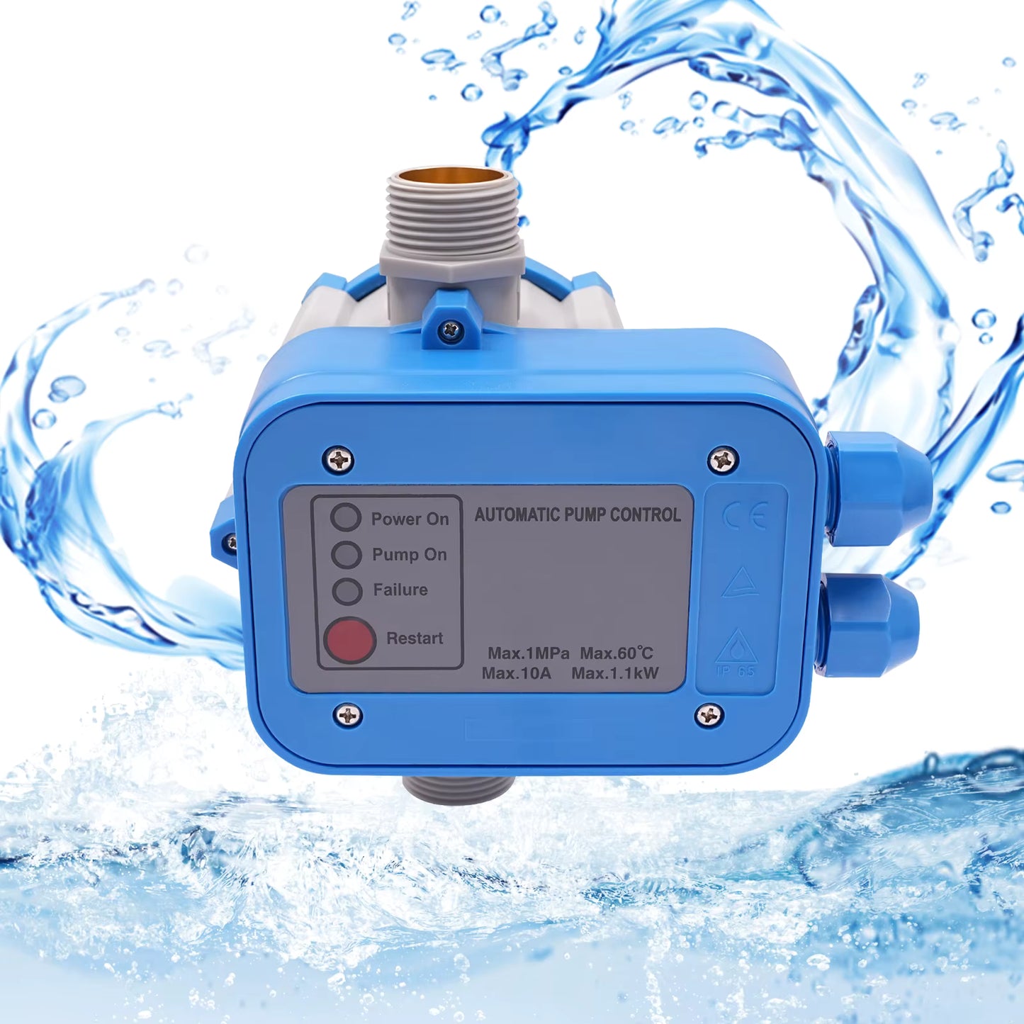 Contrôleur de Pompe à Eau IP65 10A – Interrupteur de Pression Automatique 110-240V
