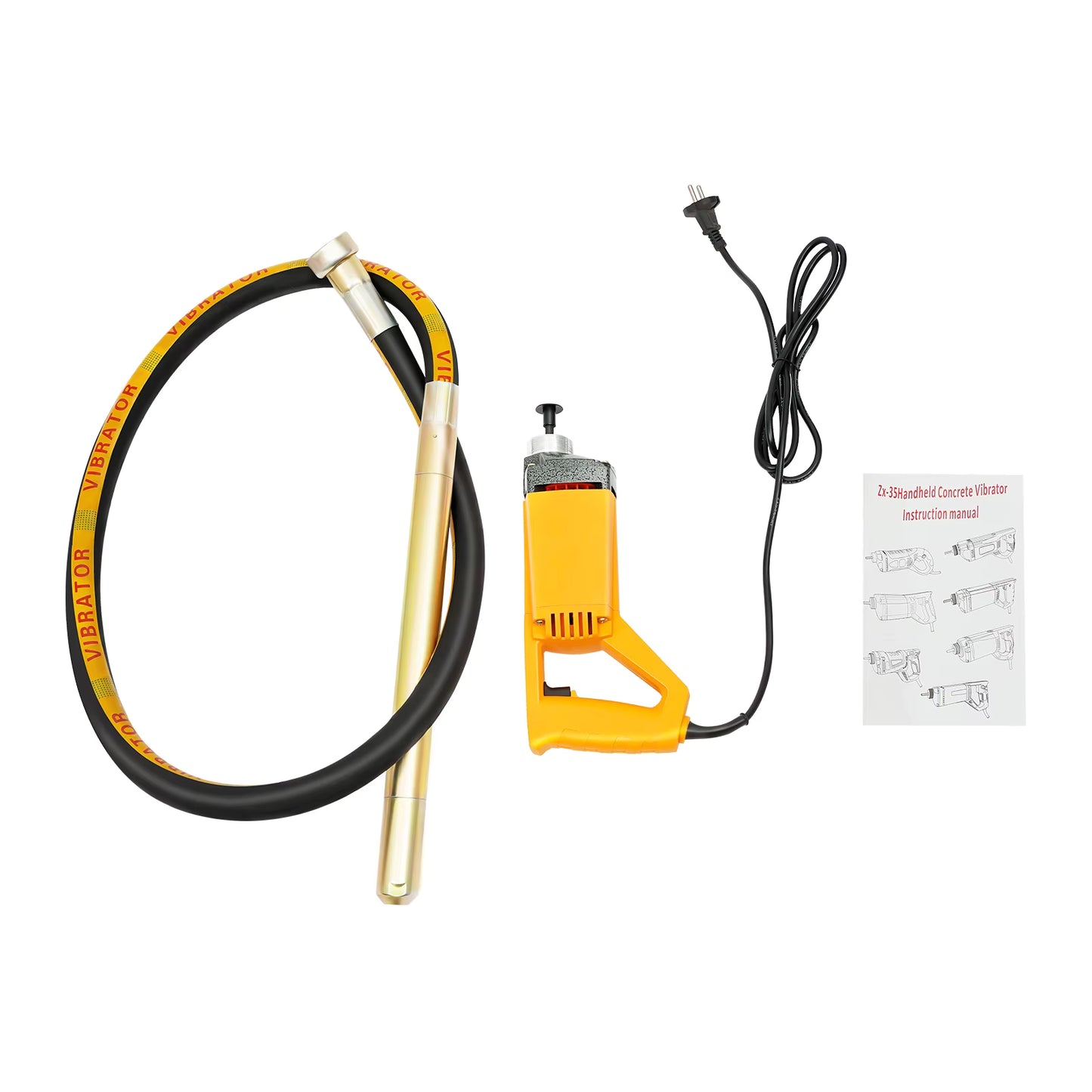 Vibromasseur Électrique pour Béton 1300W Sans Fil – Aiguille Vibrante 2 m pour Compactage Béton – Outil de Construction Portable