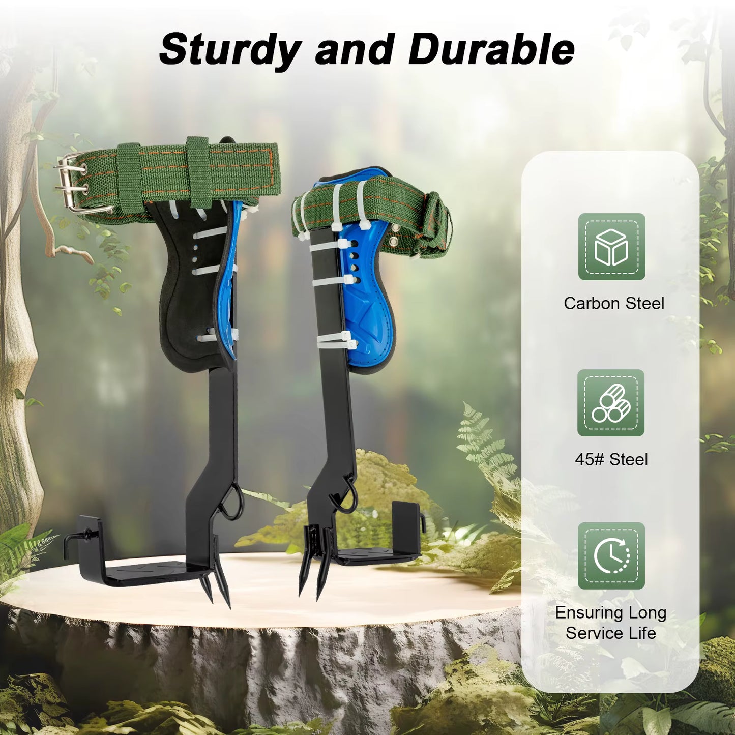 Griffes d’Escalade d’Arbre avec Ceinture de Sécurité – Kit d’Escalade Portable