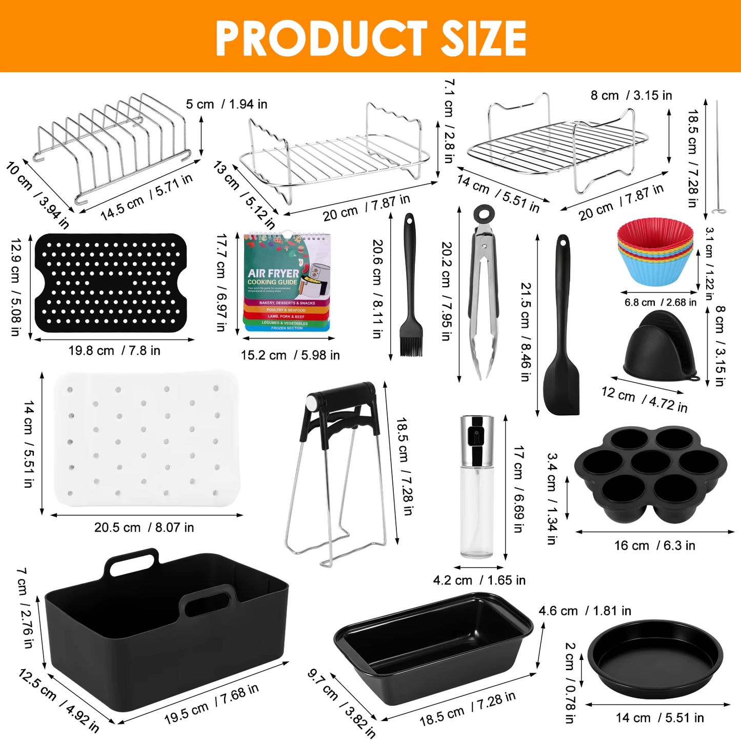 Accessoires Friteuse à Air 31 Pièces – Moules Silicone, Grilles, Pinces, Gants, Brosse Huile – Compatible Air Fryer Ninja Keplin Tower