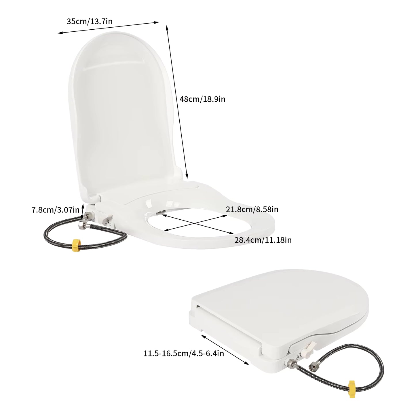 Siège WC Bidet Non Électrique – Double Buse Lavage Féminin et Arrière – Fermeture Douce
