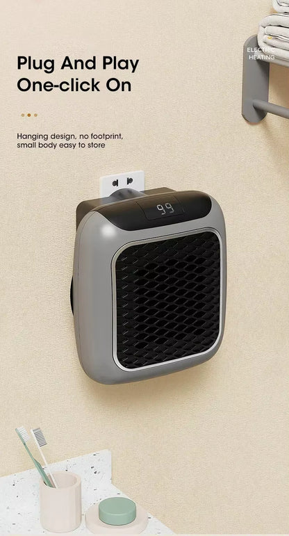 Mini Radiateur Électrique Mural Enfichable – Chauffage Compact avec Thermostat pour Chambre
