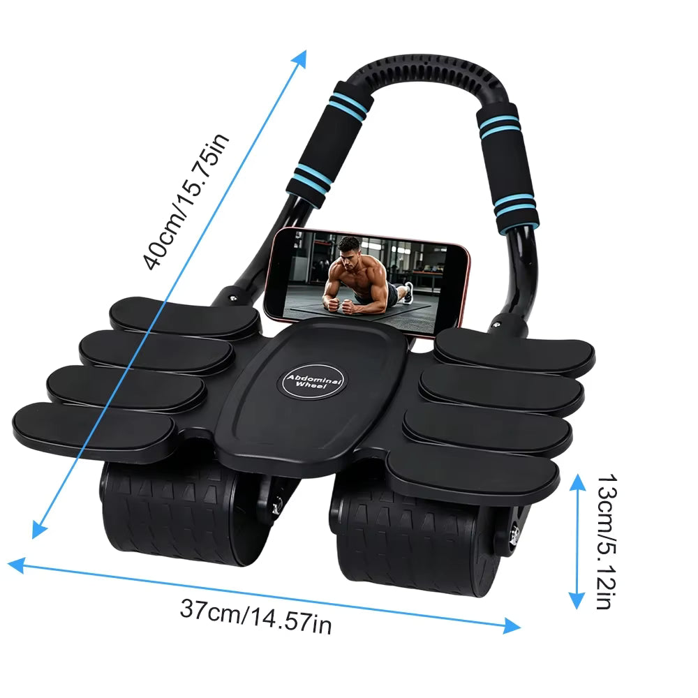 Rouleau Abdominal 4 Roues à Rebond Automatique avec Support Coudes – Gainage & Musculation à Domicile