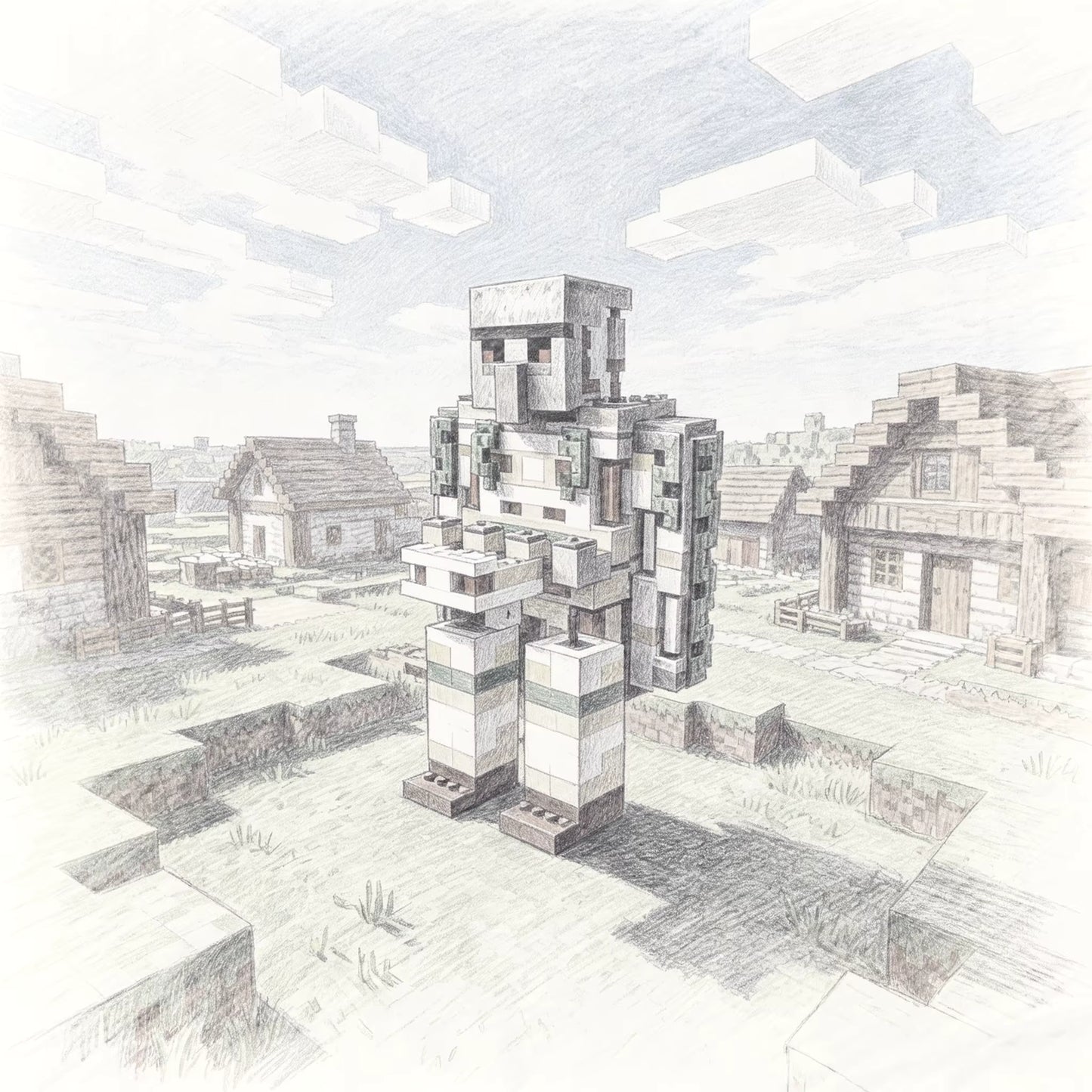 Blocs de Construction – Golem de Fer Minecraft | Figurine Pixel Art en Briques | Set Collector Adulte & Ado