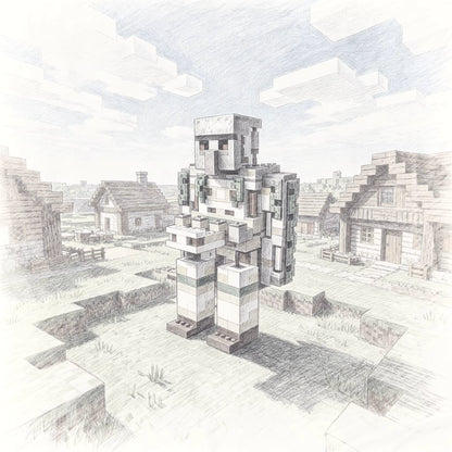 Blocs de Construction – Golem de Fer Minecraft | Figurine Pixel Art en Briques | Set Collector Adulte & Ado