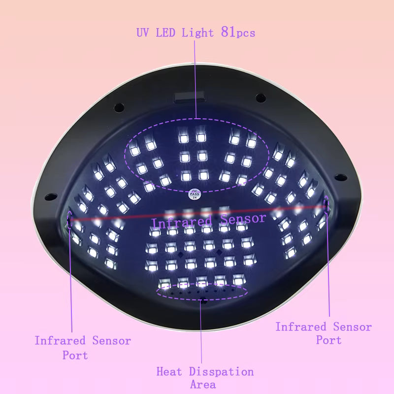 Lampe UV LED SUN X27MAX 81 LEDs pour Ongles – Sèche Vernis Gel Professionnel avec Écran LCD – Lampe Nail Art EU Plug –