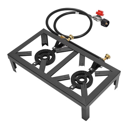Réchaud à Gaz Portable Double Brûleur 8000W – Cuisinière Extérieure Propane Camping