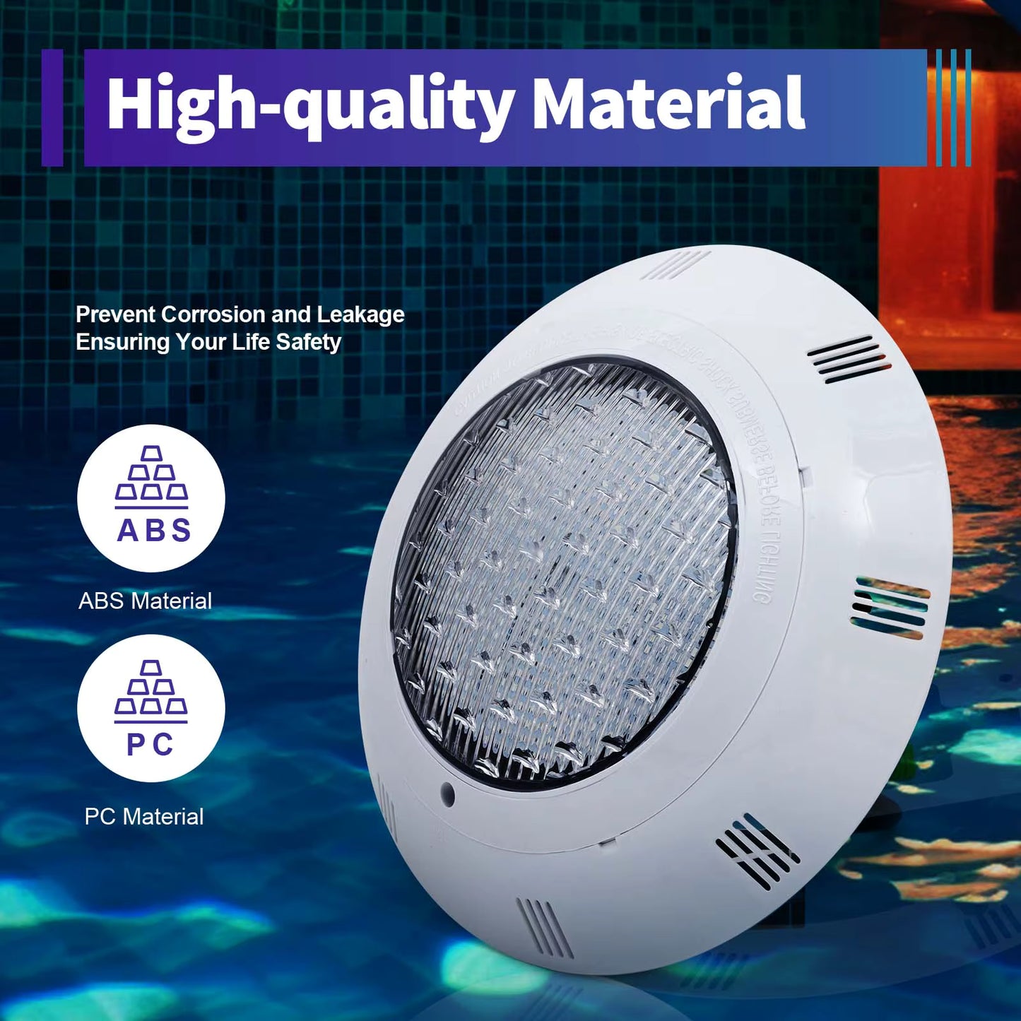 Projecteur LED piscine RGB 45W étanche IP68 – Lumière sous-marine 12V avec télécommande – Éclairage bassin / fontaine