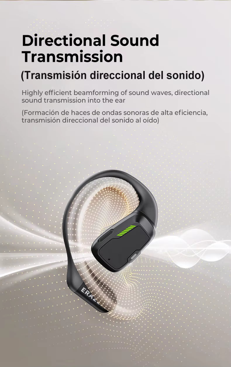 Écouteurs Bluetooth Sans Fil avec Écran LED – Casque Sport Open Ear, Micro Intégré, Autonomie Longue Durée, Compatible Smartphone