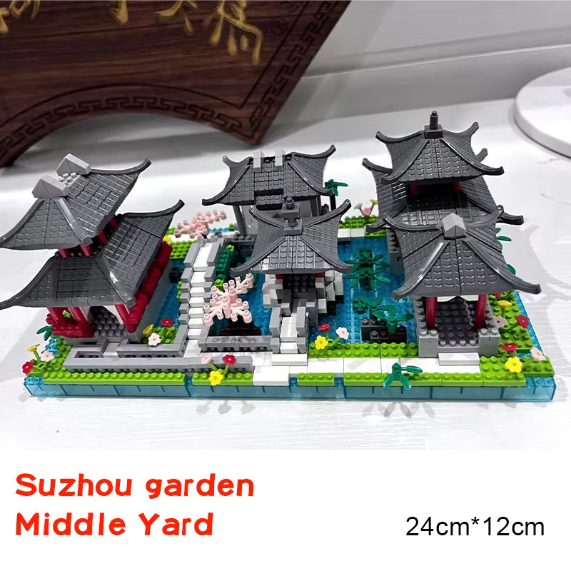 Mini Jardin Chinois Lumineux 1800+ Pièces – Jeu de Construction LED Style Architecture Asiatique – Décoration Créative