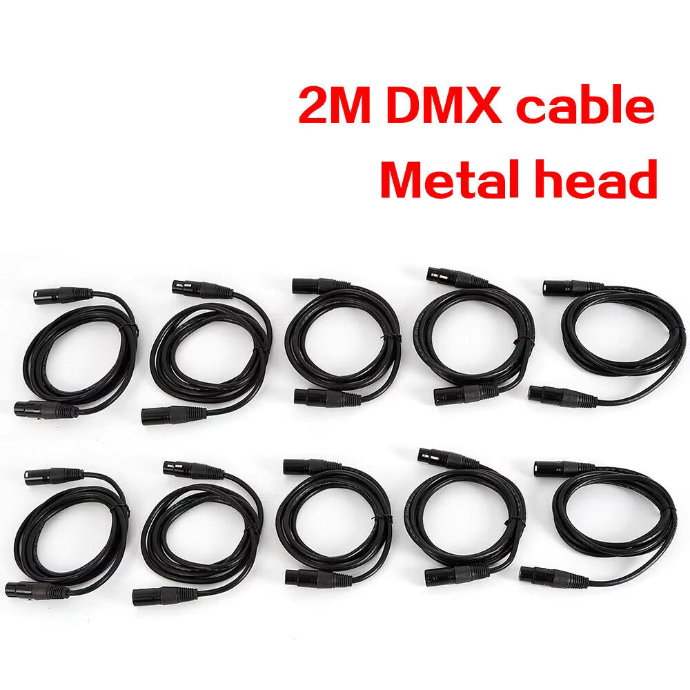 Lot de 10 Câbles DMX XLR 3 Broches 2m – Câbles Audio Éclairage Scène avec Connecteurs Métal – Compatible DJ, Sono et Éclairage