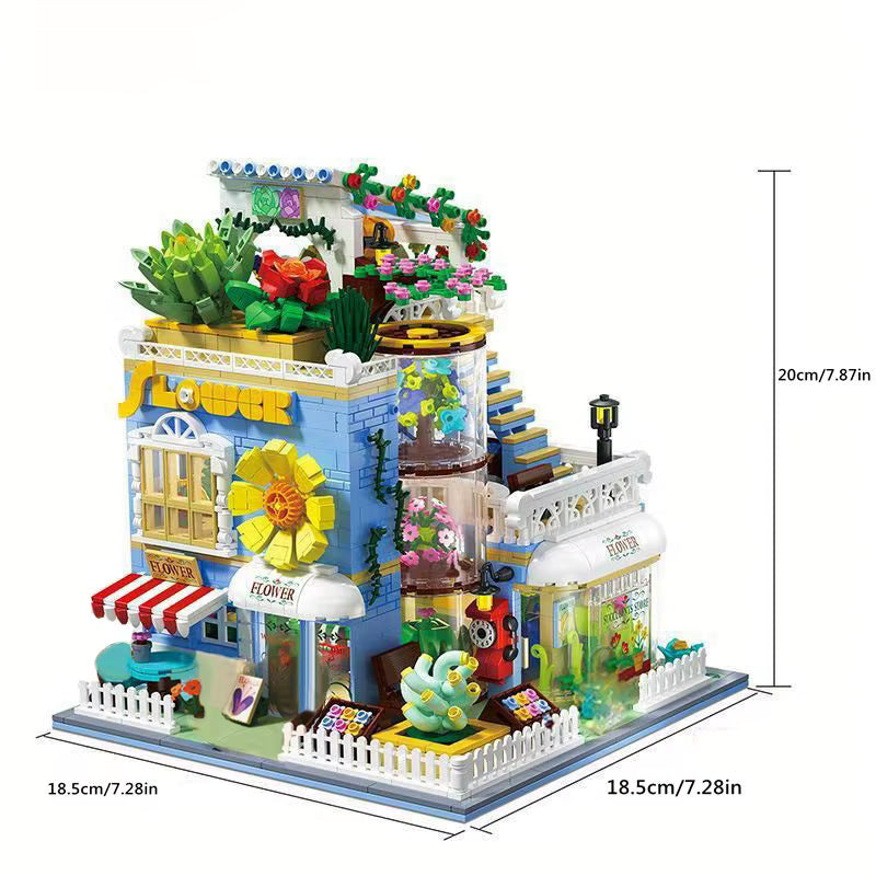 Maison Fleurie en Blocs de Construction 2091 Pièces – Décoration Miniature DIY avec Plantes et Jardin – Jeu Créatif Adulte Enfant