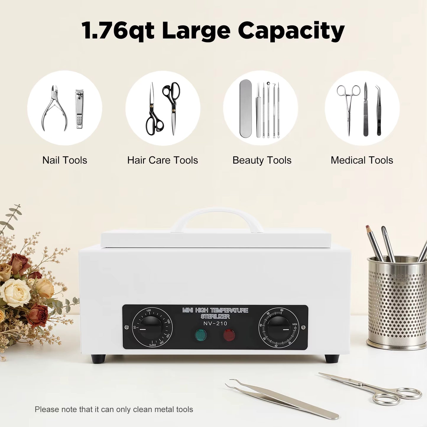 Stérilisateur chaleur sèche 2L 300W 50–220°C