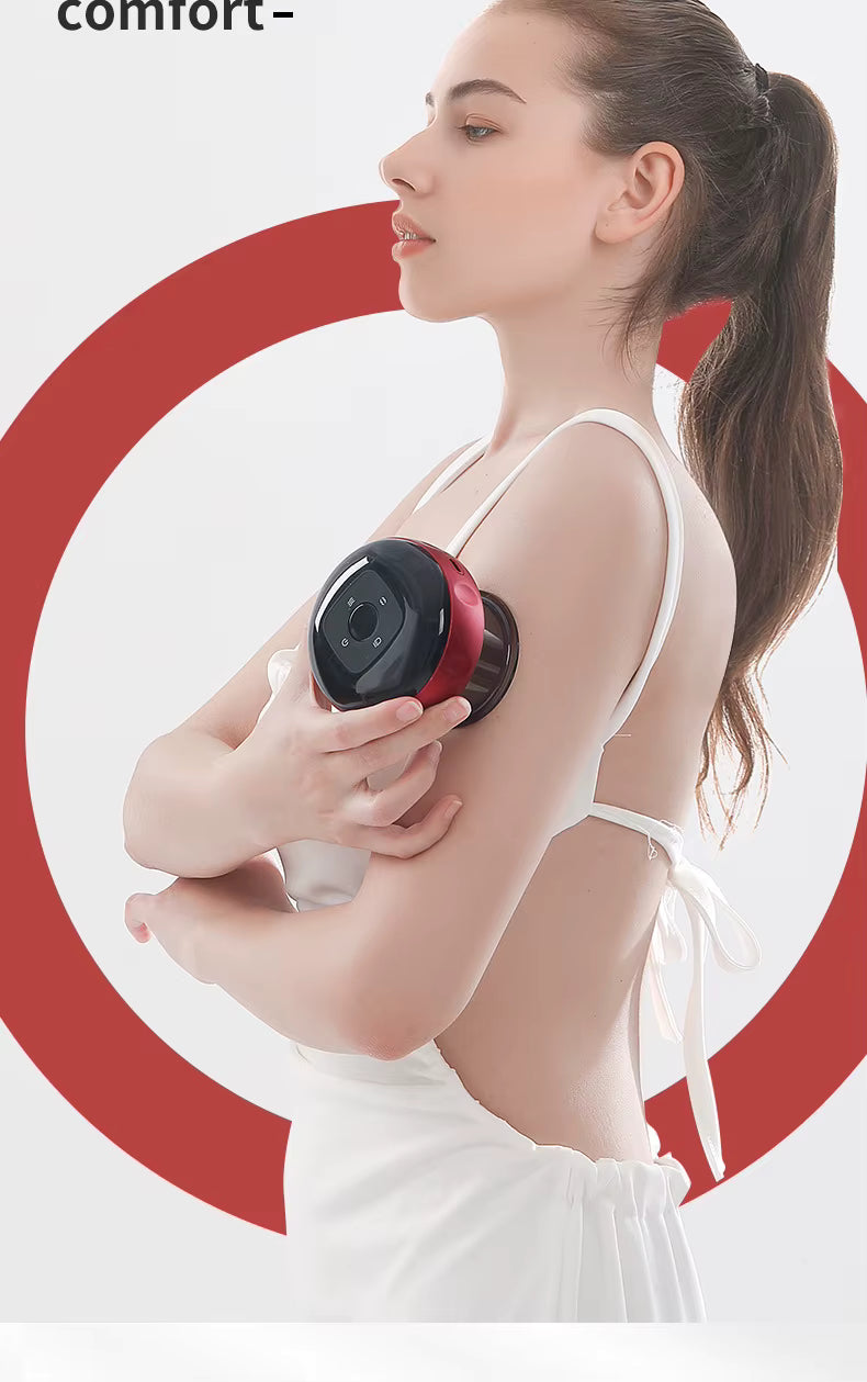 Appareil de Massage Électrique à Ventouse Chauffante 6 Vitesses – Massage Guasha Anti-Fatigue avec Fonction Chauffante et Raclage