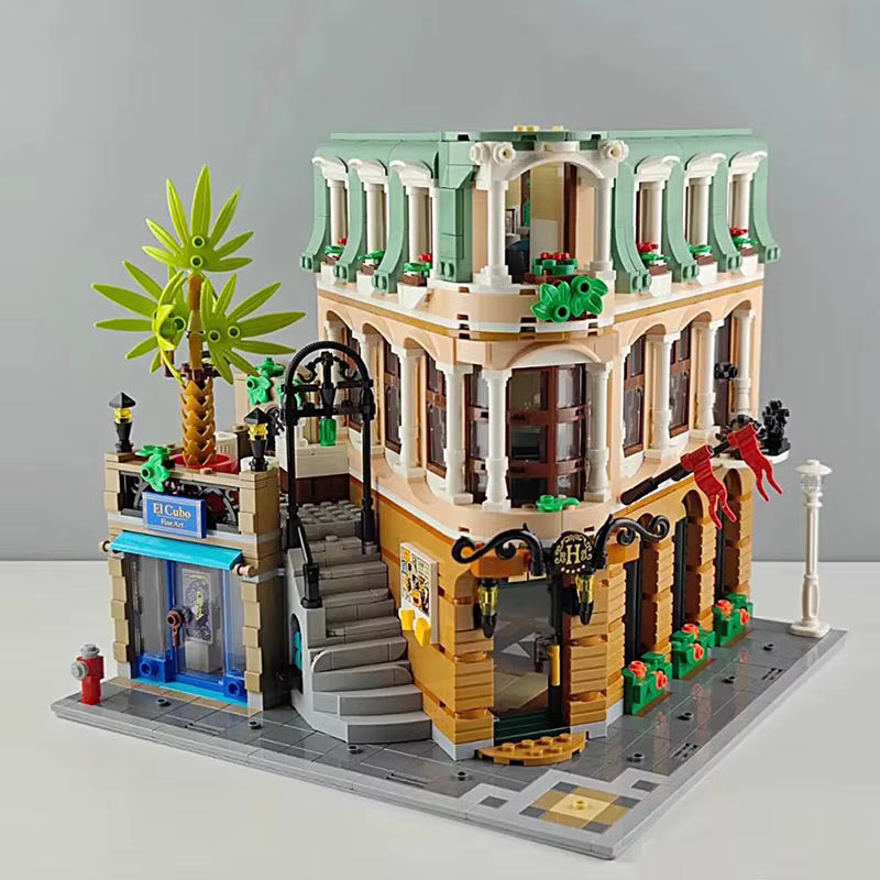 Hôtel Urbain en Blocs de Construction 3066 Pièces – Maquette Architecture Vintage à Assembler – Bâtiment de Ville Miniature de Collection pour Adultes et Adolescents – Jeu de Construction Créatif