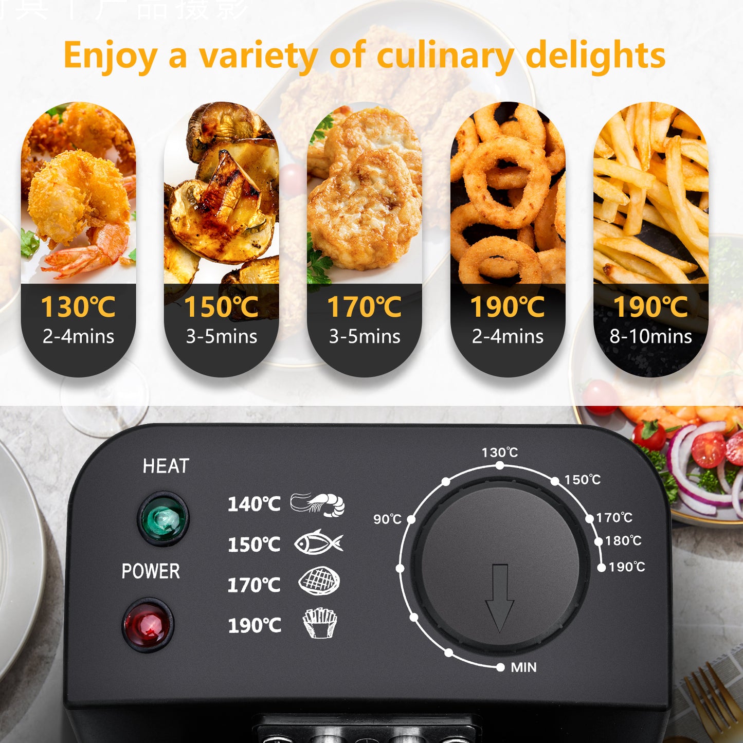 Friteuse électrique 2200W 3L avec contrôle de température