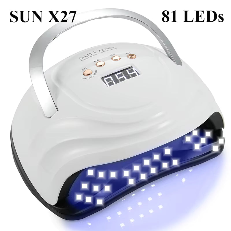 Lampe UV LED SUN X27MAX 81 LEDs pour Ongles – Sèche Vernis Gel Professionnel avec Écran LCD – Lampe Nail Art EU Plug –