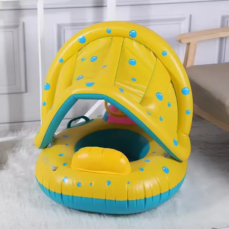 Bouée Siège Bébé Gonflable avec Pare-Soleil Intégré – Flotteur Piscine Enfant Anti-UV – Anneau de Natation Sécurisé pour Bébé et Jeune Enfant – Jeux d’Eau Été