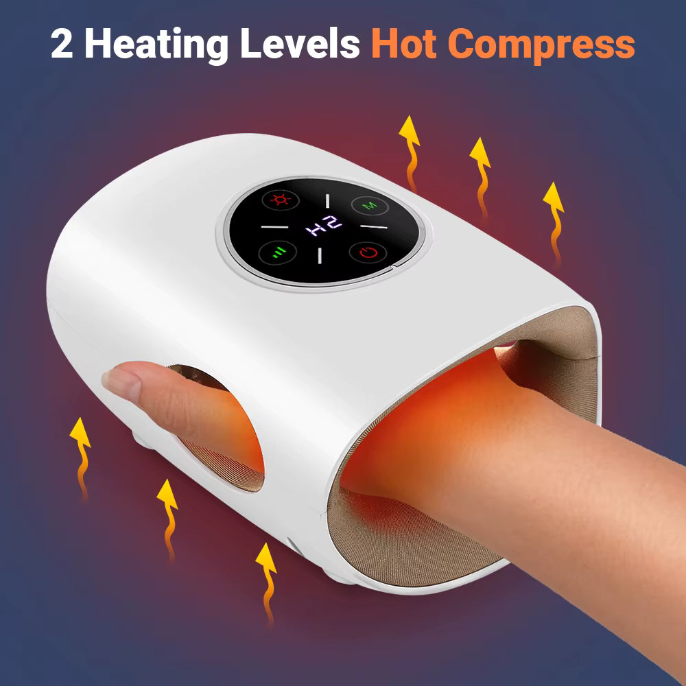 Masseur de Main Électrique Intelligent Airbag – 3 Modes, Chaleur, Compression, Sans Fil, Relaxation & Soulagement des Douleurs
