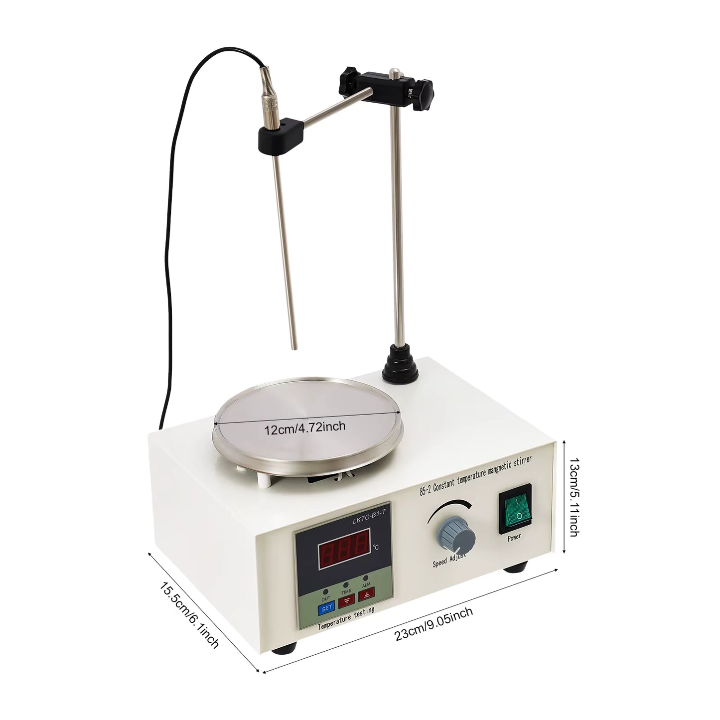 Agitateur Magnétique Chauffant 250W – Plaque Chauffante avec Contrôle Température et Vitesse – Mélangeur de Laboratoire Numérique 2000 ml