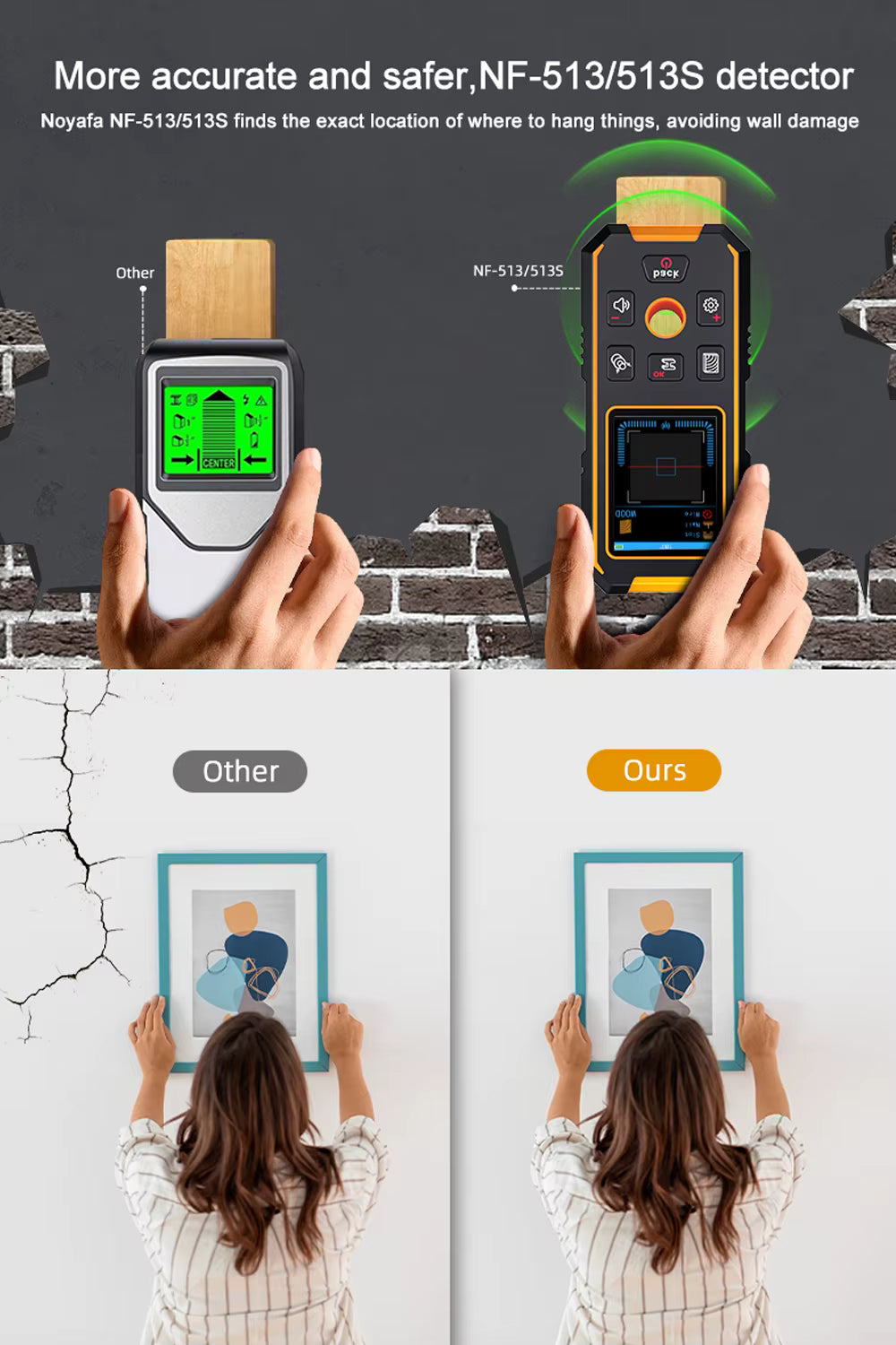 Scanner Mural Détecteur Métaux Bois Câbles – Détecteur Haute Sensibilité pour Travaux