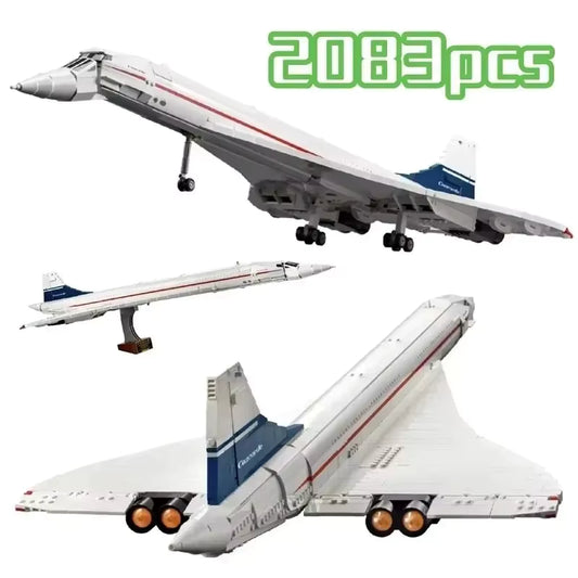 Jeu de construction avion supersonique type Concorde 2083 pièces – Compatible 10318 – Sans boîte – Maquette à assembler