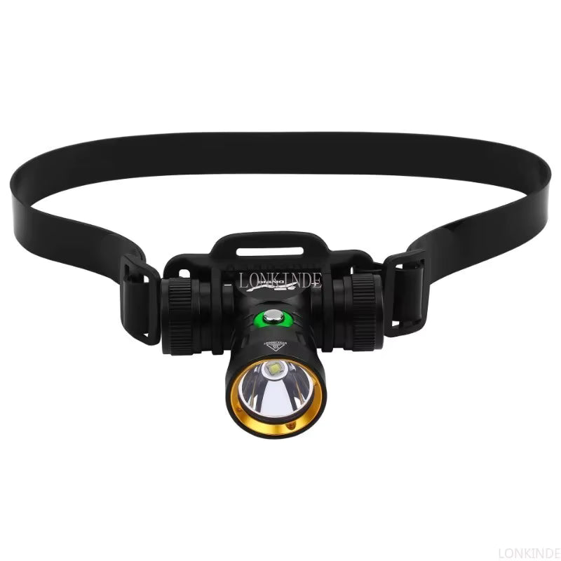 Linterna frontal LED de buceo recargable – Impermeable IPX8, batería 18650 2600mAh, 6500K – Submarina, pesca y actividades acuáticas