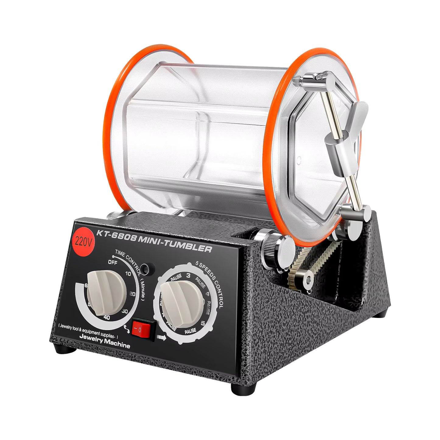 Polisseuse électrique 5 vitesses 60W – Machine à polir rotative pour bijoux, pierres, métaux – Polissage automatique avec tambour 3KG