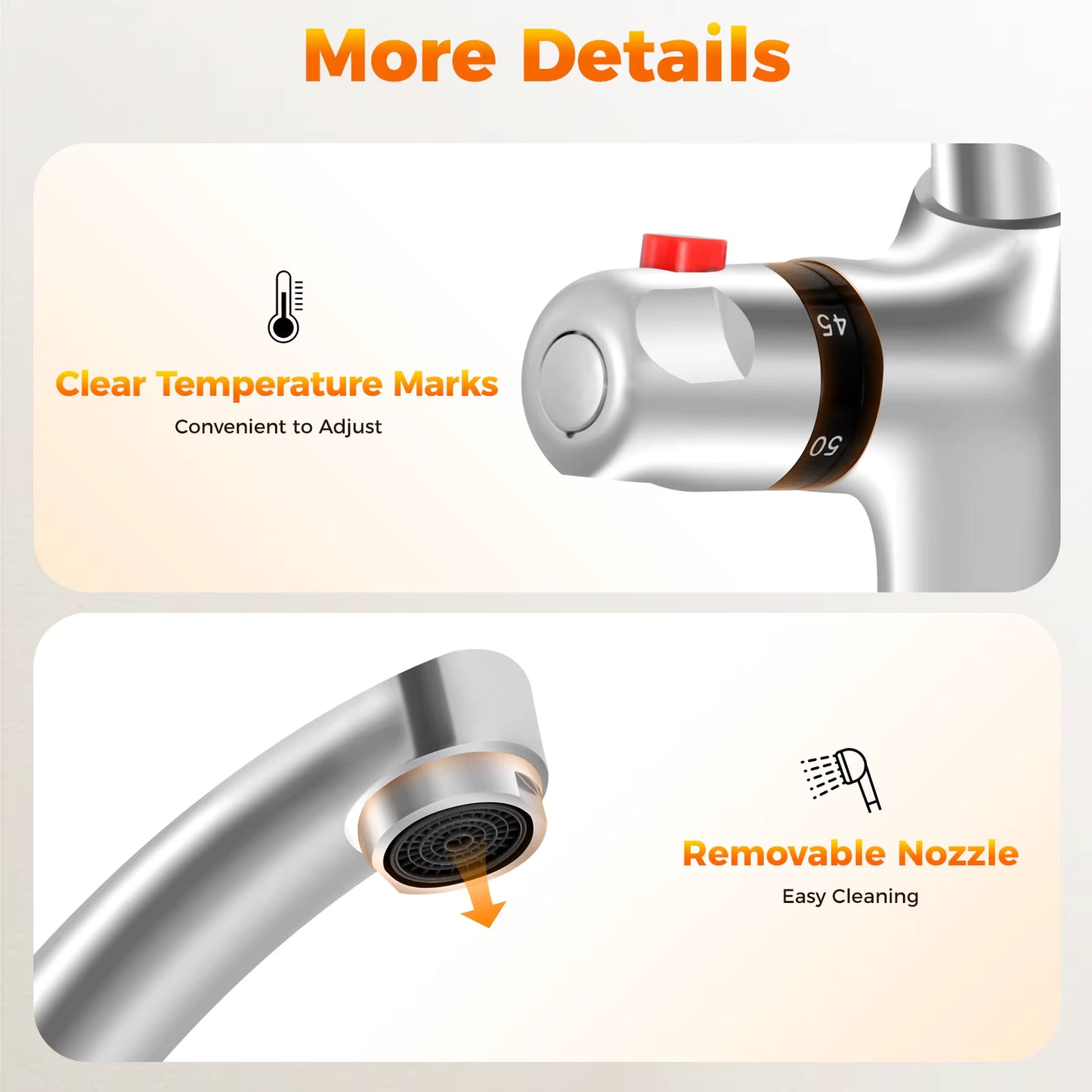 Robinet Mitigeur 360° Température Constante – 2 Poignées Chaud/Froid – Valve en Cuivre