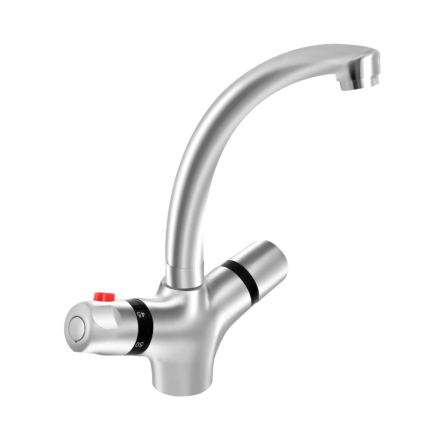 Robinet Mitigeur 360° Température Constante – 2 Poignées Chaud/Froid – Valve en Cuivre