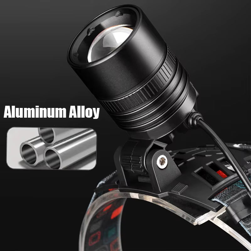 Lampe Frontale LED Rechargeable Haute Puissance – Phare de Travail Étanche pour Extérieur