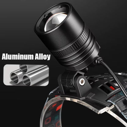 High-Power Rechargeable LED Headlamp – Waterproof Work Headlight for Outdoor Use