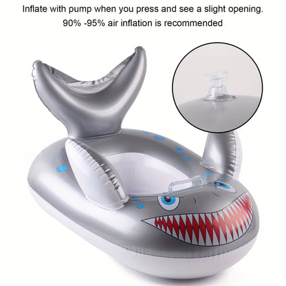 Bouée Gonflable Requin avec Poignées – Siège Flottant Piscine Adulte et Enfant – PVC Résistant