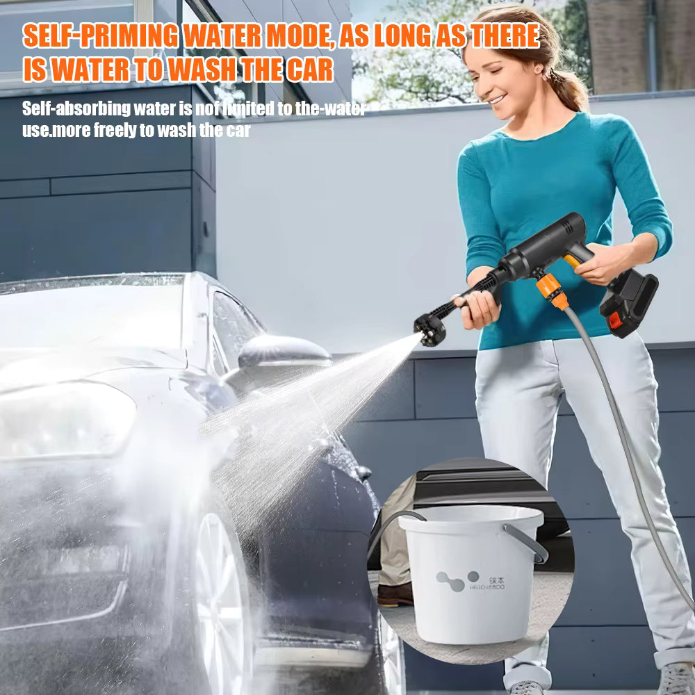 Nettoyeur haute pression portable 6-en-1 60 bars – Pistolet à eau pour lavage de voiture – Nettoyage extérieur et domestique