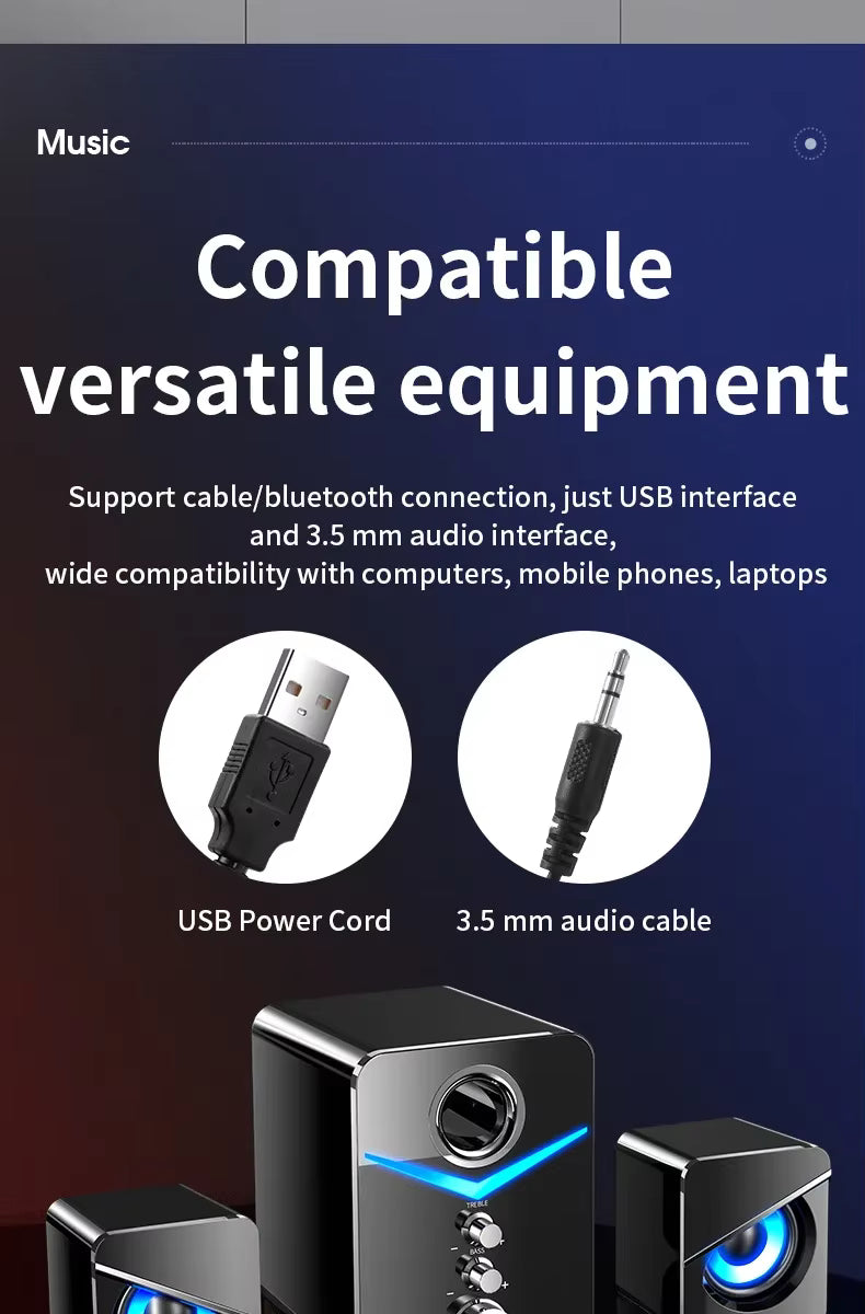 Haut-Parleur Bluetooth avec Caisson de Basses – Barre de Son Mini Home Cinéma pour PC et Smartphone
