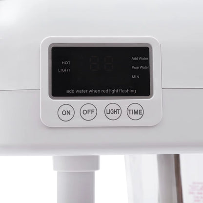 Vapozone visage professionnel avec support – Appareil vapeur facial nano-ionique avec écran LCD – Soin visage esthétique Spa