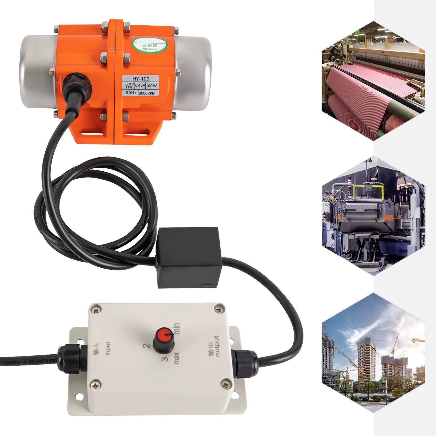 Moteur vibrateur électrique 100W 3000 tr/min