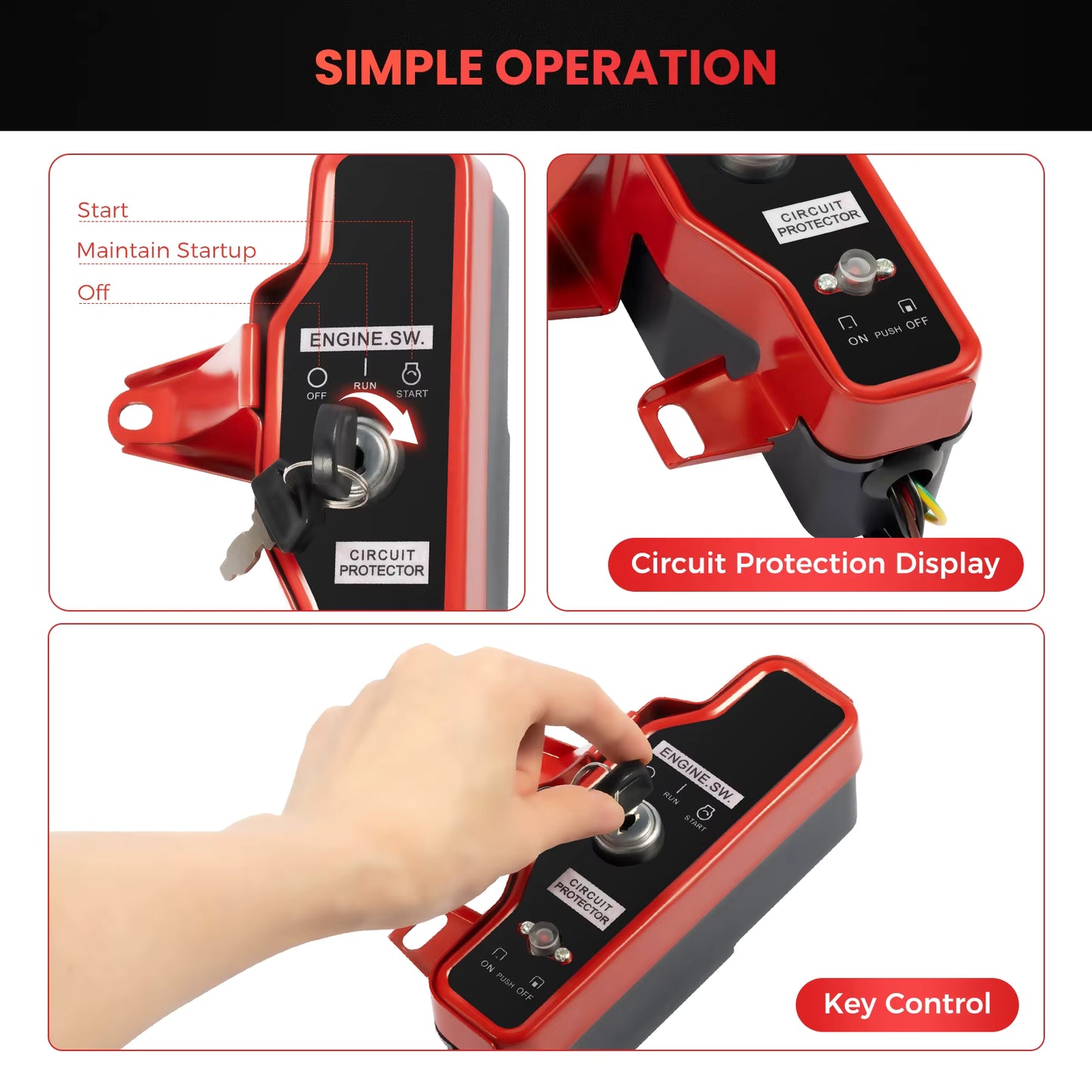 Kit démarreur électrique 12V type GX160/GX200
