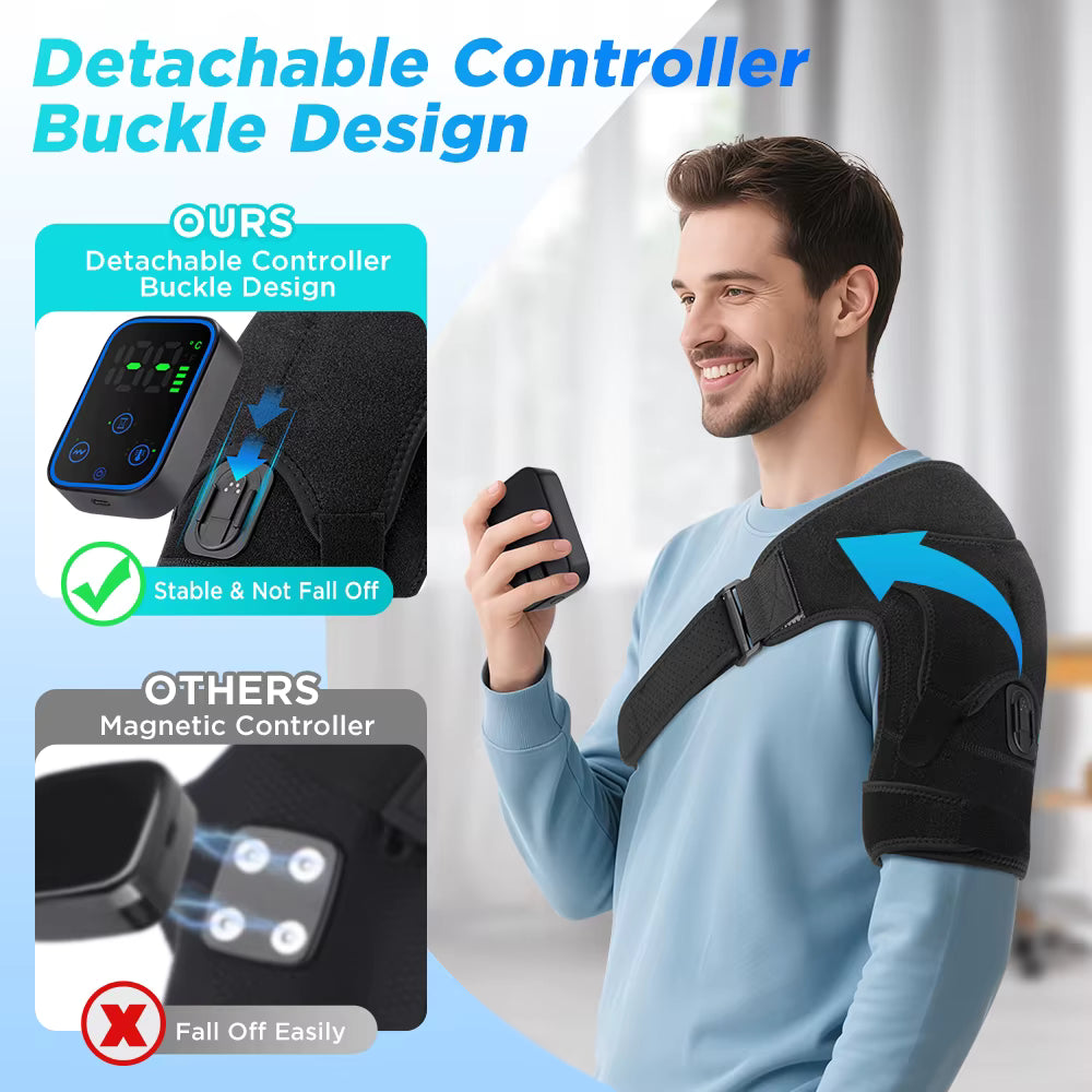 Ceinture de Massage Chauffante Épaules & Cou – 7 Modes Vibrants, Fonction Chaleur, Sans Fil, Relaxation Musculaire