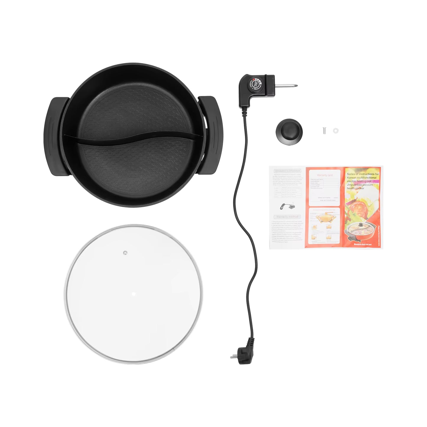Casserole électrique 1360W avec couvercle – Marmite multifonction grande capacité – Cuisson plats familiaux