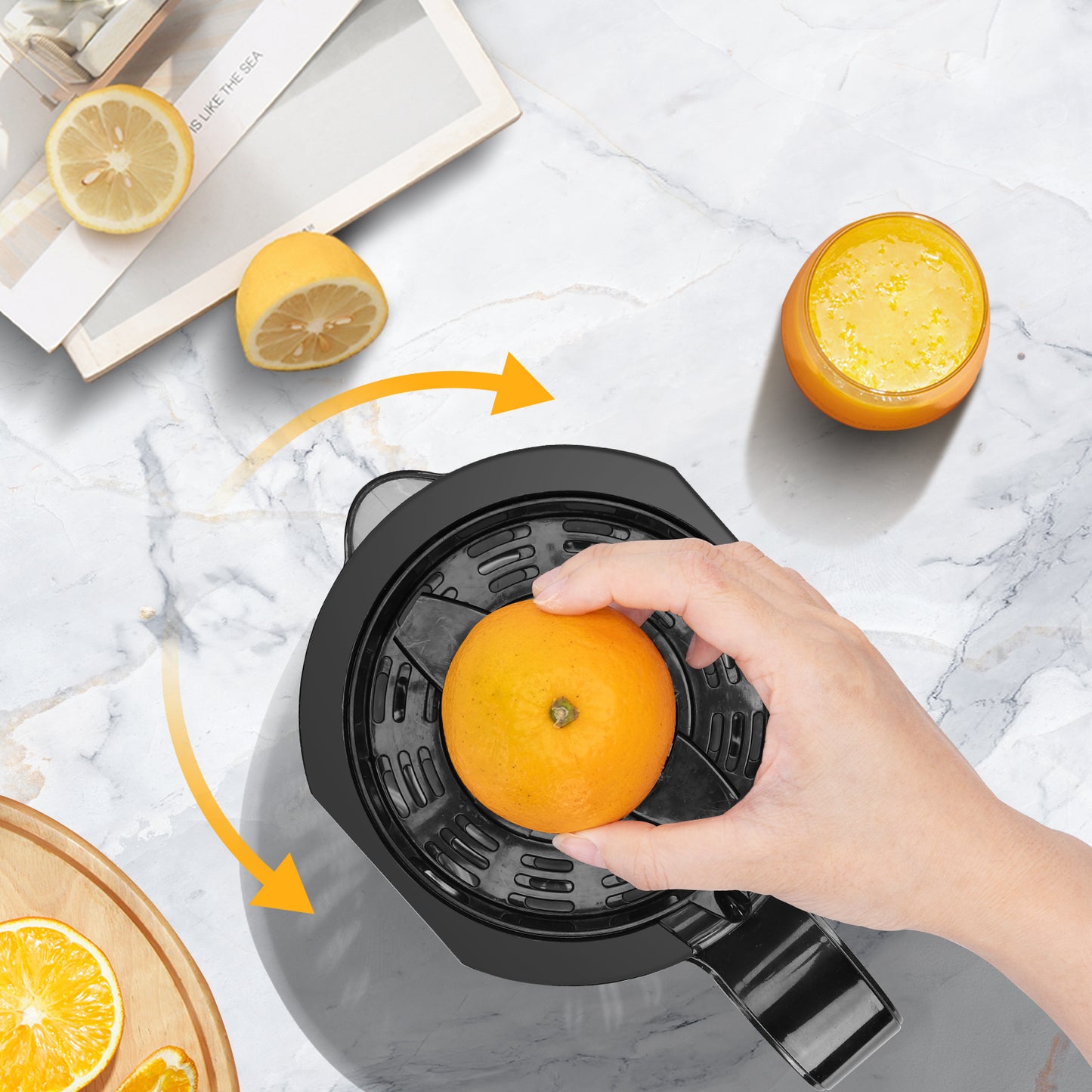 Presse-Agrumes Électrique 700ml – Extracteur de Jus Automatique, Bec Anti-Goutte, Sans BPA, 2 Cônes Interchangeables, Facile à Nettoyer