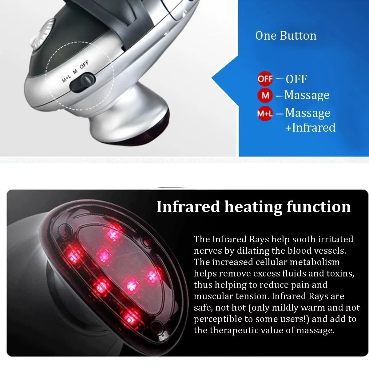 Bâton de massage corporel électrique à vibration pour cou, dos et taille