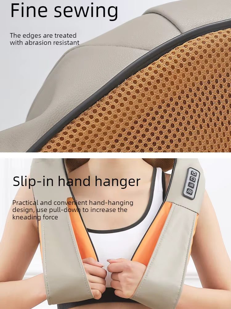 Masseur Cervical Chauffant Shiatsu Électrique – Châle de Massage Cou et Épaules – Massage à Pétrissage Profond – Utilisation Maison et Voiture