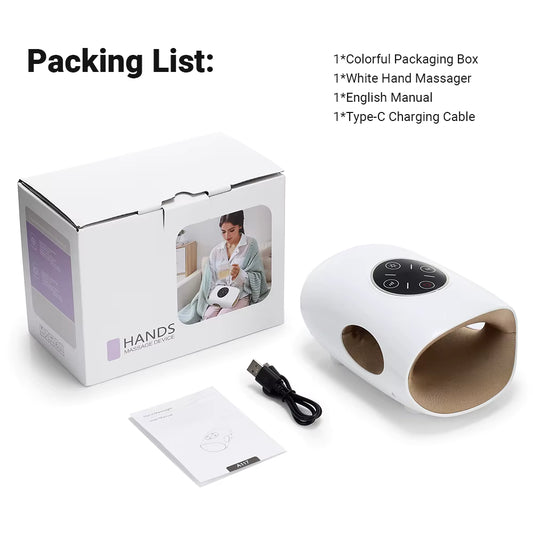 Masseur de Main Électrique Intelligent Airbag – 3 Modes, Chaleur, Compression, Sans Fil, Relaxation & Soulagement des Douleurs