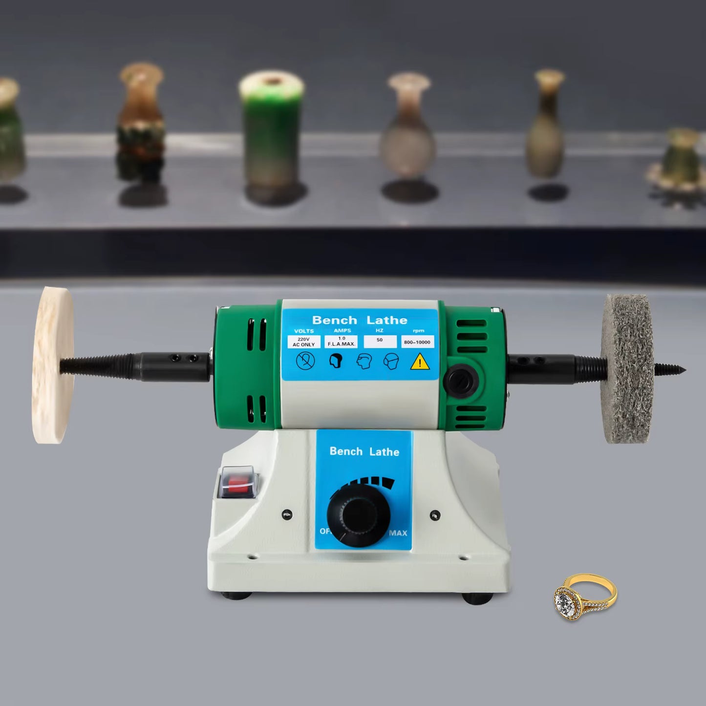 Polisseuse d’établi électrique 320 W à vitesse variable pour polissage de précision