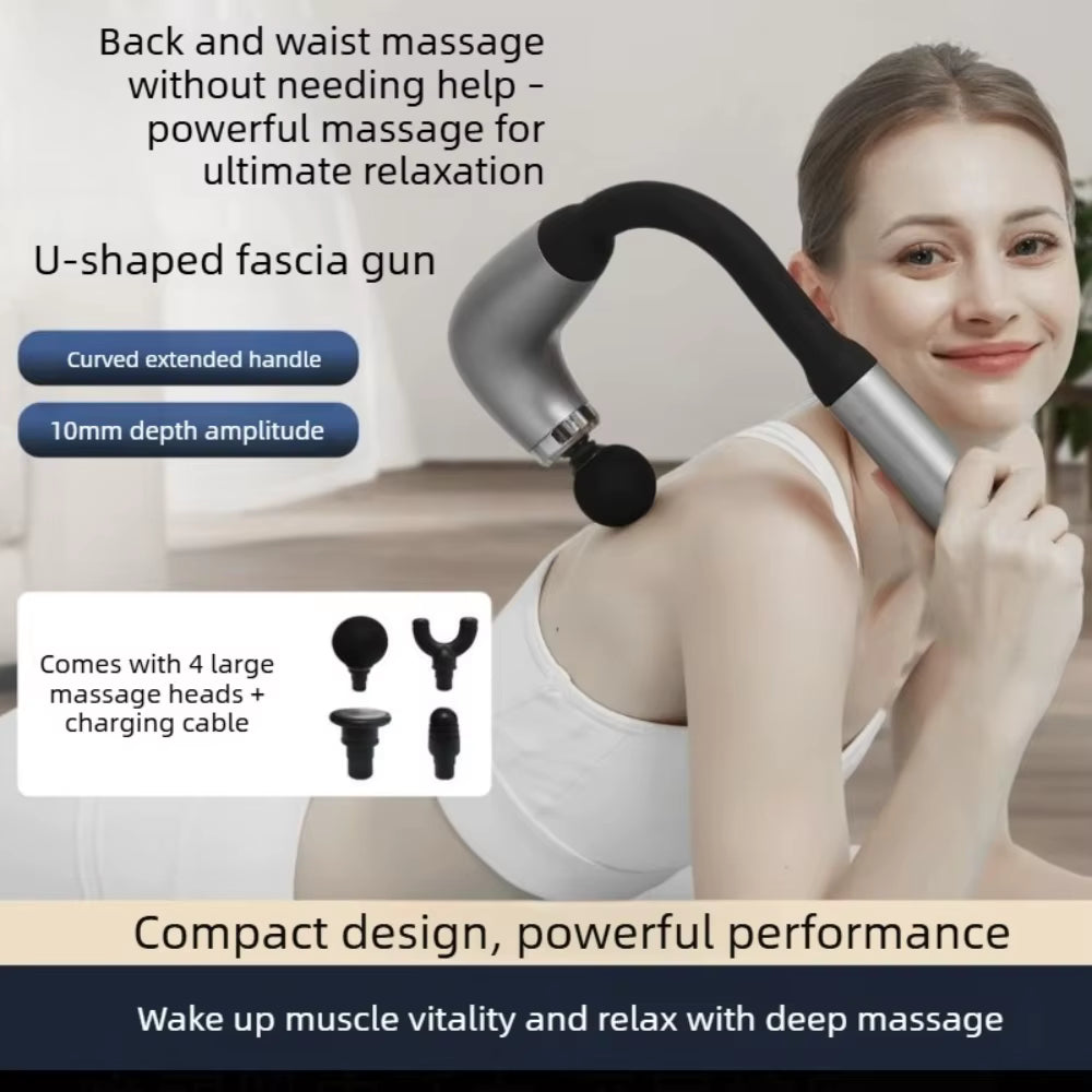 Pistolet de Massage Électrique Intelligent à Percussion – Masseur Portable pour Dos, Nuque et Corps avec Têtes Interchangeables