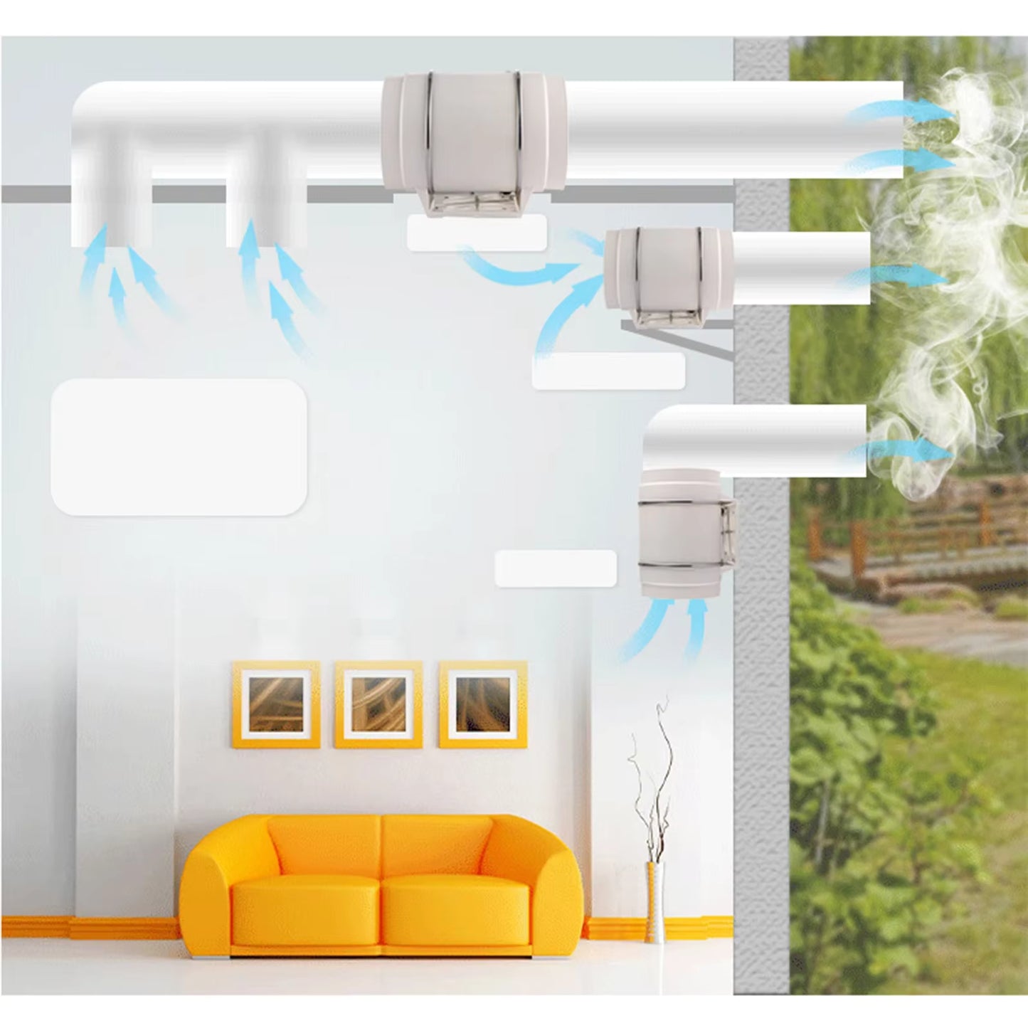 Ventilateur de Conduit 130W 220V – Extracteur d’Air Silencieux pour Cuisine, Entrepôt, Salle de Bain